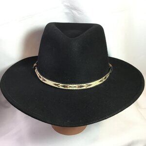 Stetson Hollywood Drive Crushable 100% Wool Black Felt Hat Rodeo Size Small USA